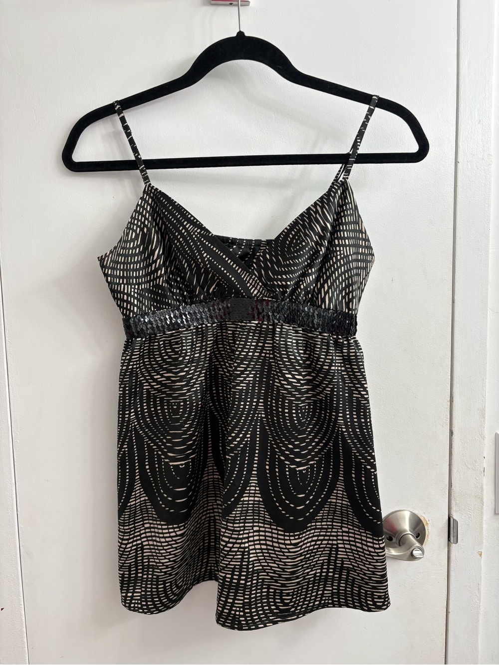 Express Sequin-Trim Spaghetti Strap tank top